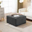Repose-pieds carré en cuir PU avec rangement caché, parfait pour la vie moderne et le confort d'assise supplémentaire.-1903987067