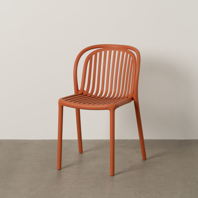Finis Stacking Patio Dining Side Chair, Terracotta