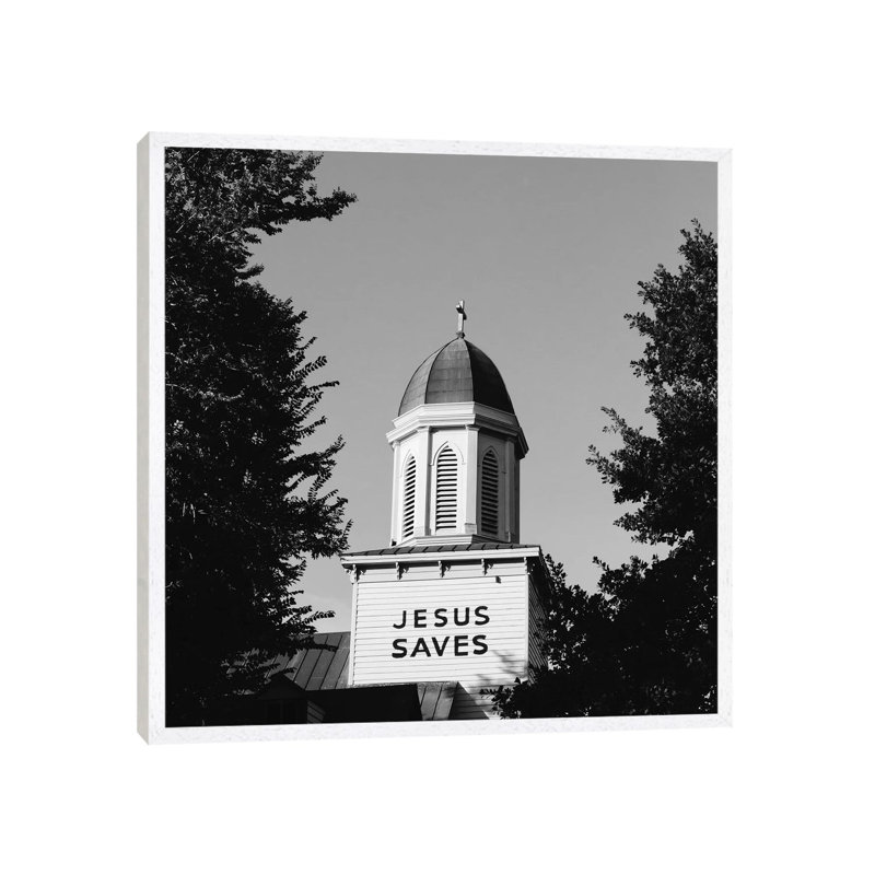 Jesus Saves Charleston by Bethany Young - Print on Canvas, 66.04cm H x 66.04cm W x 3.81cm D, White Framed