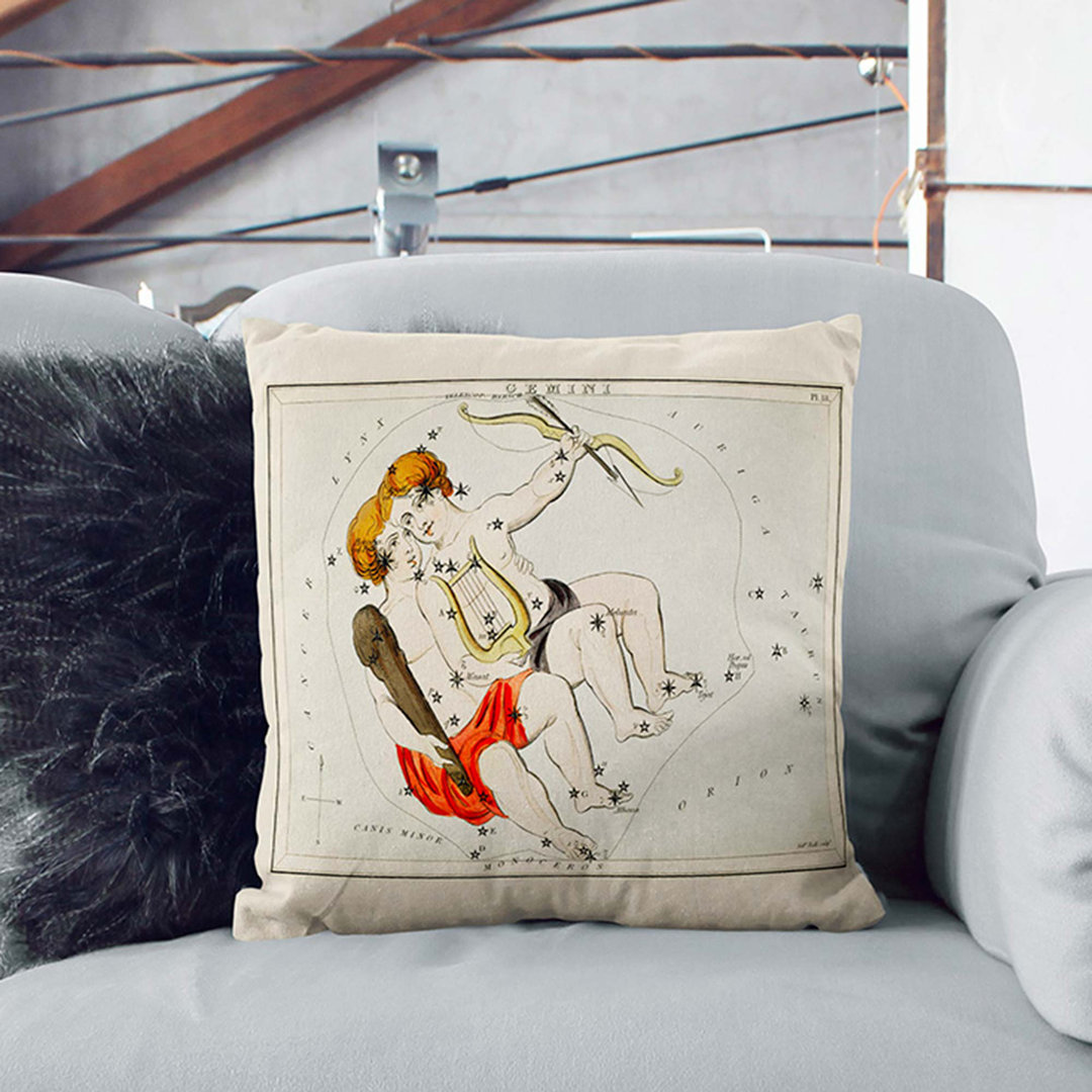 Astronomical Zodiac Chart of the Gemini Cushion with Filling