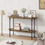 Console d'entrée de 110 cm avec rangement, table basse à 2 niveaux, structure en métal et MDF, brun rustique