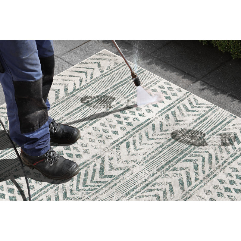 Biri Flatweave Green Rug, Rectangle 240 x 340cm