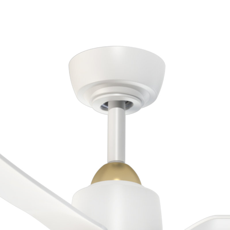 Hugo 42-In Ceiling Fan, Brushed Gold/Matte White, 42" Wide, Matte White