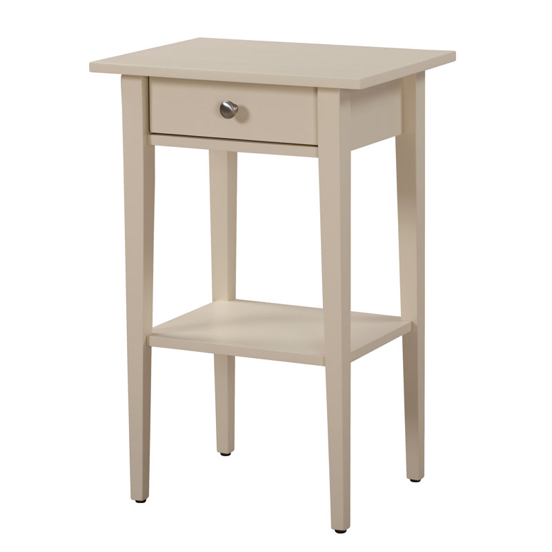 Dalton Nightstand-End Table with One Drawer, Beige