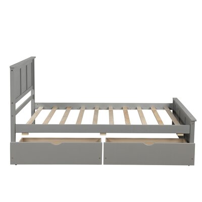 Platform Storage Bed, 2 Drawers With Wheels, Twin Size Frame -  Red Barrel StudioÂ®, E73E584E4DB549E995B656457A184A59