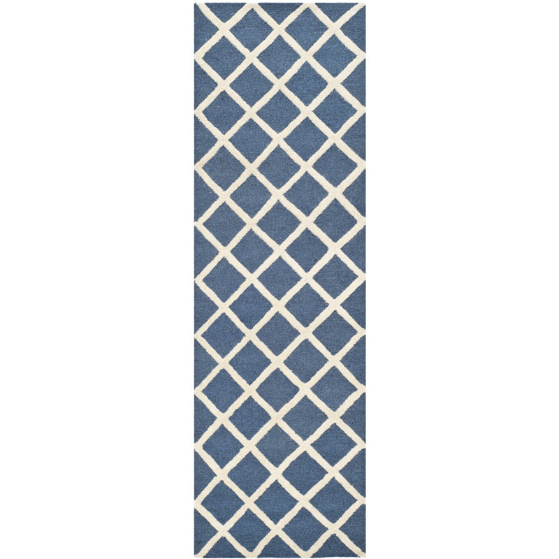 Sanyla Hand Tufted Wool Geometric Rug, Runner 2'6" x 8'