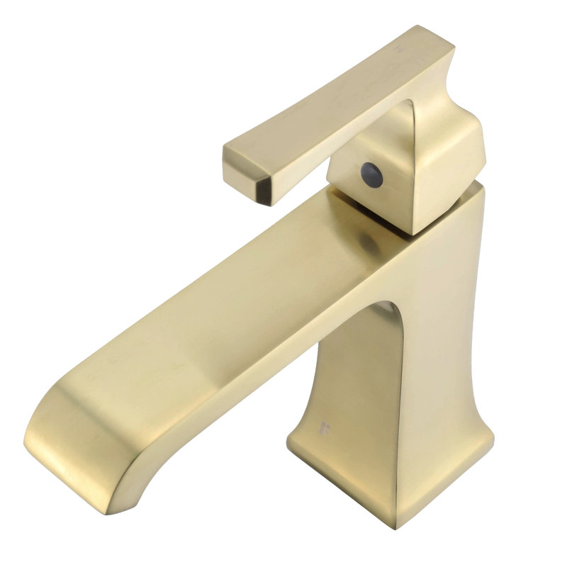 Arched Square Single Hole Bathroom Faucet, Brass