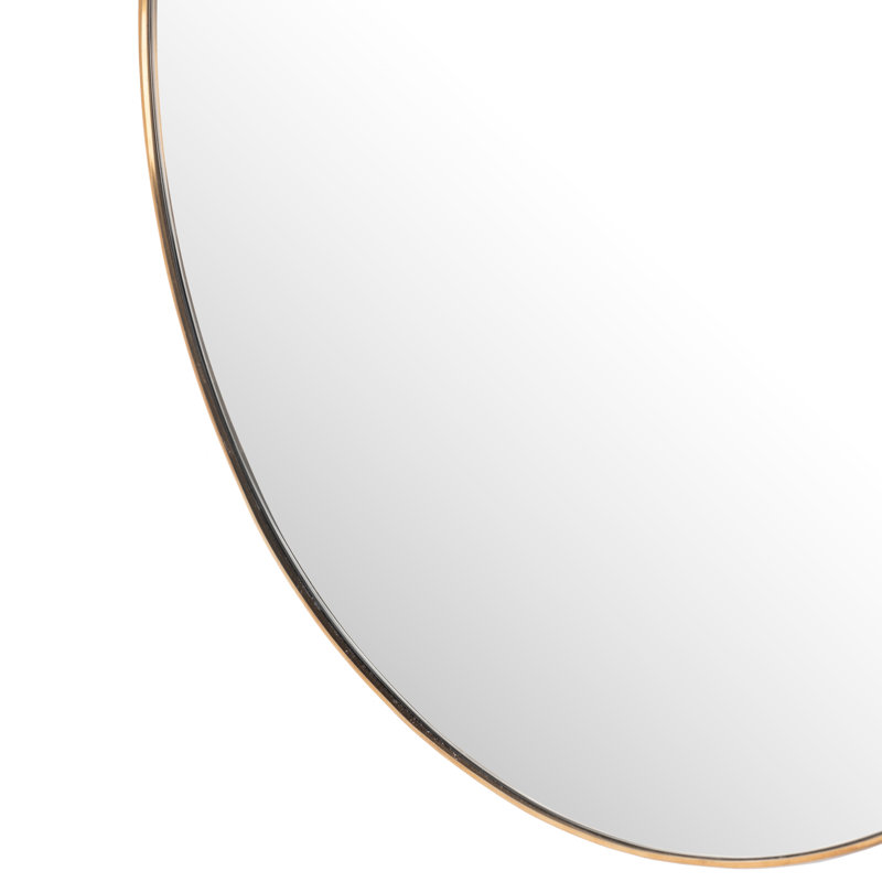 Georgina Flat Metal Wall Mirror, Polished Brass