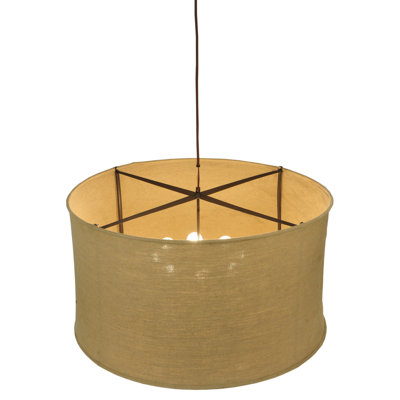Lustre tambour 8 lumières à abat-jour Huckstep