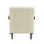 Chaise en cuir beige, structure en contreplaqué avec fauteuil inclinable au fini noyer-199157942