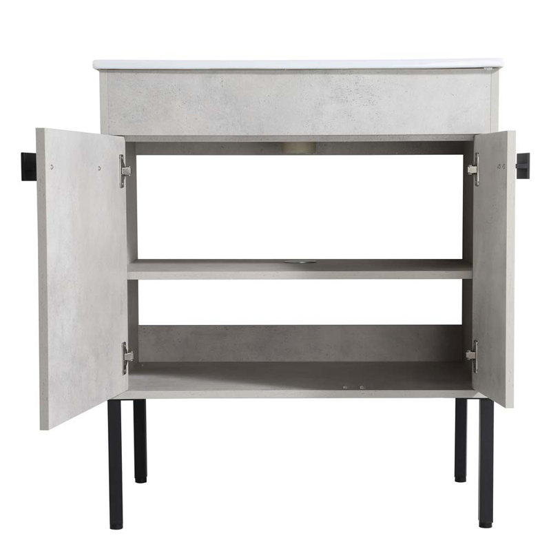 Meuble-lavabo simple 30 po avec lavabo, Gris ciment