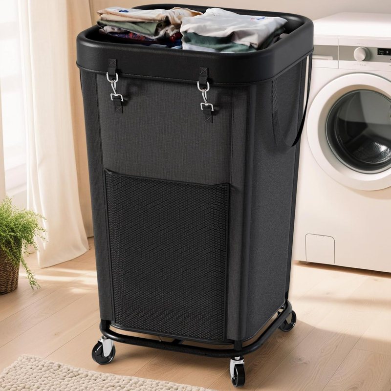 Panier à linge de grande capacité avec roulettes, convient aux chambres à coucher