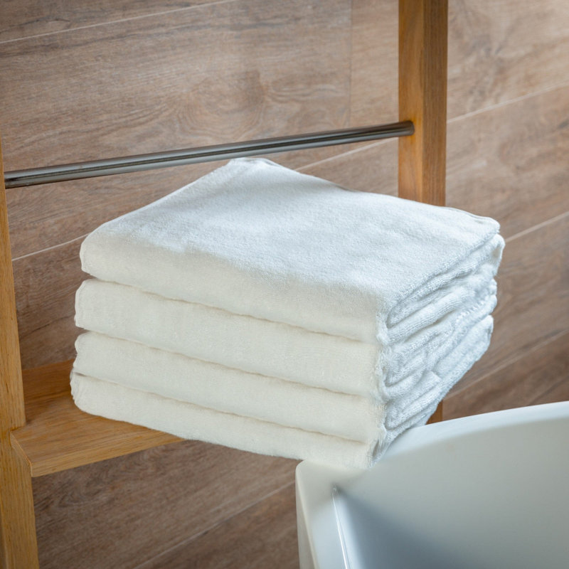 Serviettes de bain en coton biologique - Ensemble de 4 serviettes de bain certifiées GOTS | Serviettes douces, moelleuses et écologiques