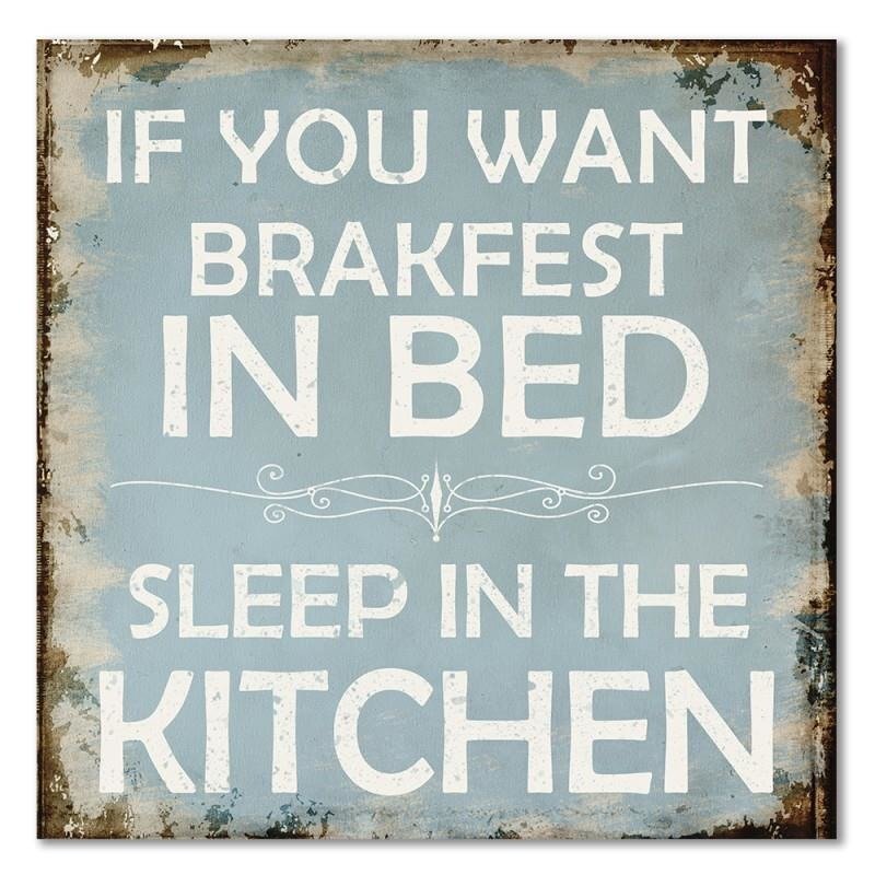 If You Want Brakfest in Bed - Wrapped Canvas Typography Print