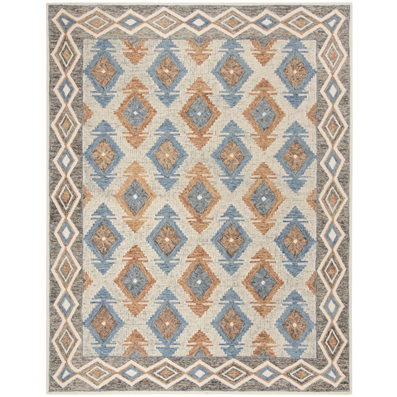 Tapis en laine touffeté à la main Sebrite Southwestern, Rectangle 8 pi x 10 pi