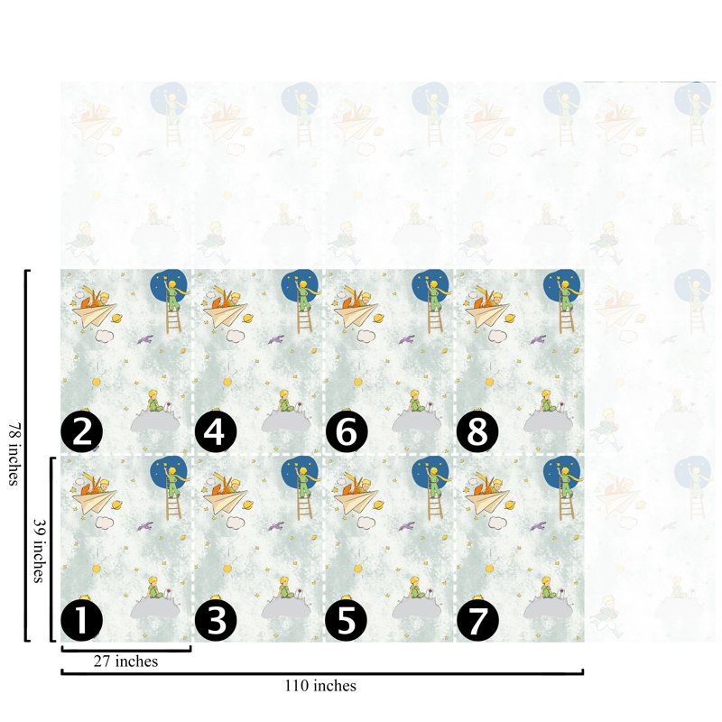 The Little Prince Wallpaper, Sage Green Nursery Stars