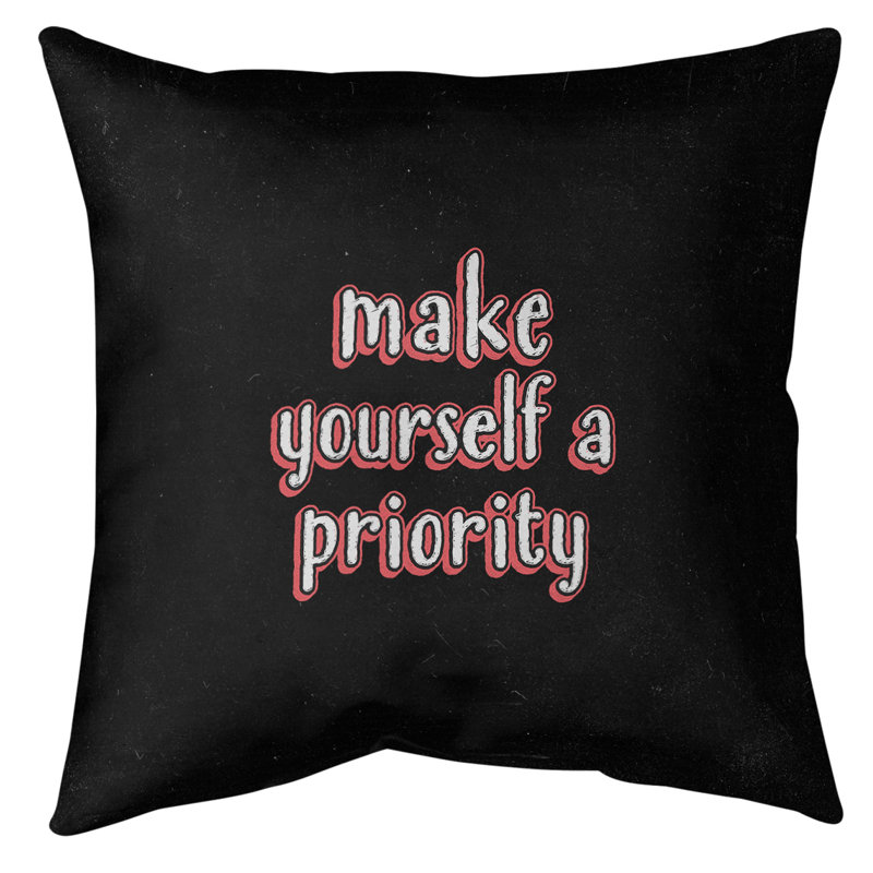 Coussin de sol « self », H 28 po x l 28 po, Rouge