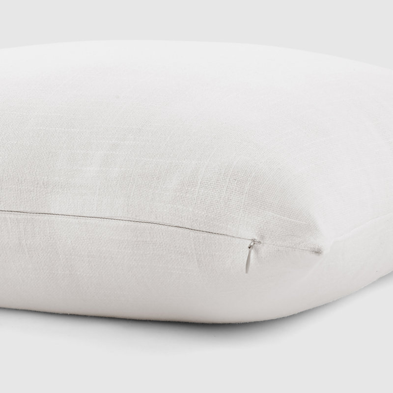 Solid Cotton Throw Pillow, White
