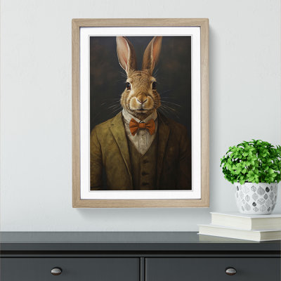 Hare in a Suit Painting No.3 - Framed Print