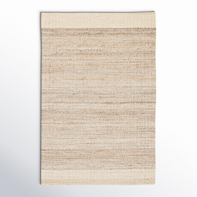 Tapis blanc / brun clair à bordure naturelle Jaipur Living Naturals Tobago (4 pi x 6 pi), Rectangle 4 pi x 6 pi