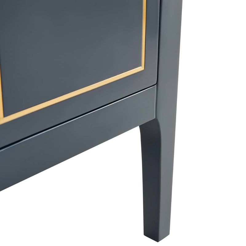 Province 36" Freestanding Standard Single Bathroom Vanity with Top, Navy, Gold