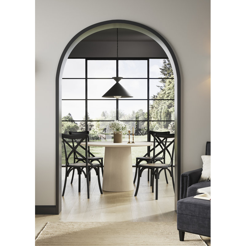 Alja 46cm H Cross Back Side Chair, Black