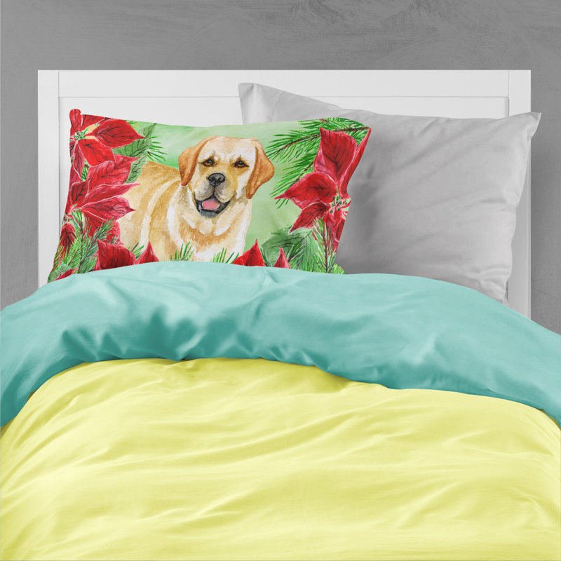 Taie d’oreiller poinsettas, Golden retriever