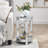 Mirror round table, 2-layer modern small sofa table with storage space, silver decorative table