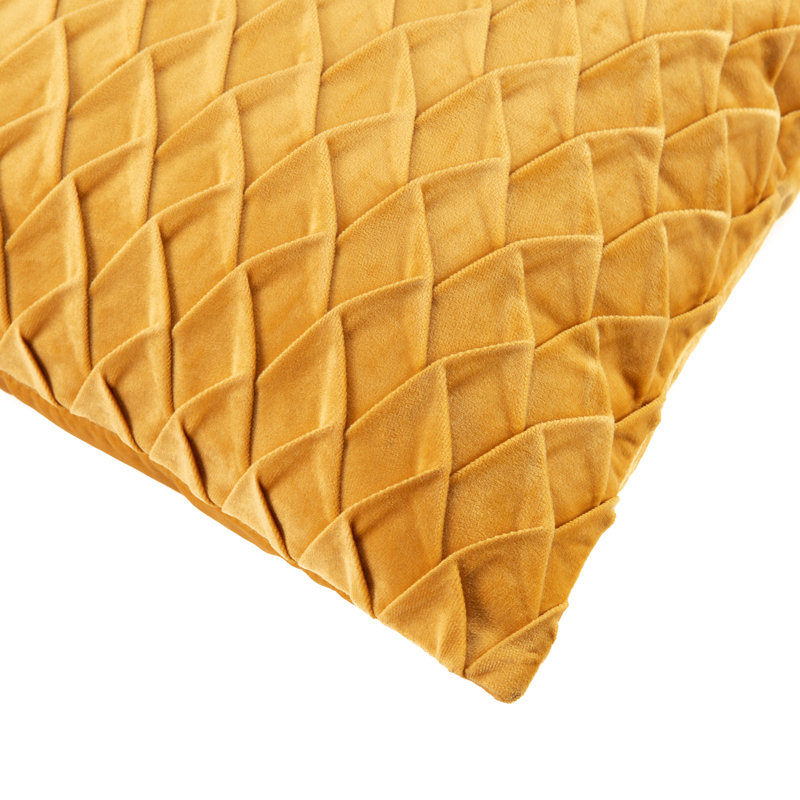 Golden Pleated Velvet 18" Euro Throw Pillow Covers - Set of 2