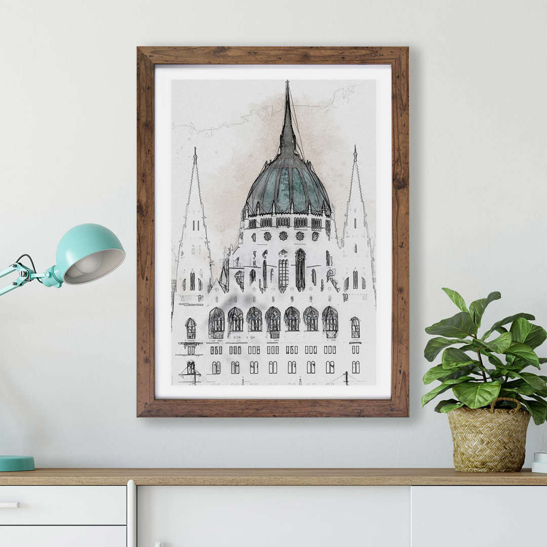Parliament Building in Budapest - Framed Print