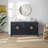 Jarae 55 Inch Sideboard Buffet Console with 2 Door Cabinet, Brass Coated Diamond Cut Handles