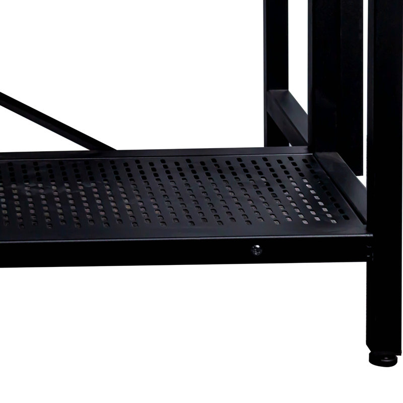 Îlot de cuisine, étagère de boulanger, table d'îlot pour la cuisine, étagère de four à micro-ondes à 3 niveaux avec rangement, étagère de rangement pour le salon de la cuisine, 3 crochets