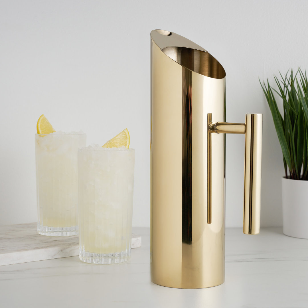 Belmont Modern Stainless Steel Pitcher in Gold Viski