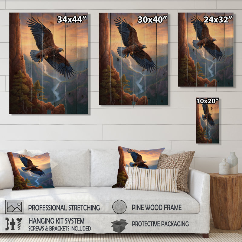 Caly Flight of the Eagle I sur impression sur bois, H 20 po x l 10 po x P 0,78 po