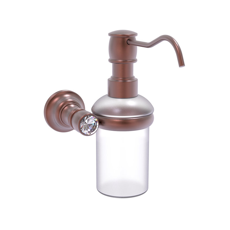 Distributeur de savon mural en cristal Gavin, Cuivre antique