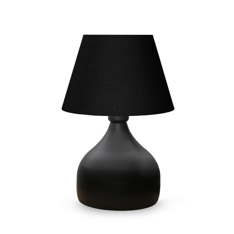 Lampe de table moderne en métal noir, 12,6 po x 5,5 po | Fabrication 100% métal, hauteur: 12,6 pouces | Douille E27 40 W, câble 59,1 po | Design scandinave, parfait pour la décoration de la maison et du bureau, élégant et fonctionnel
