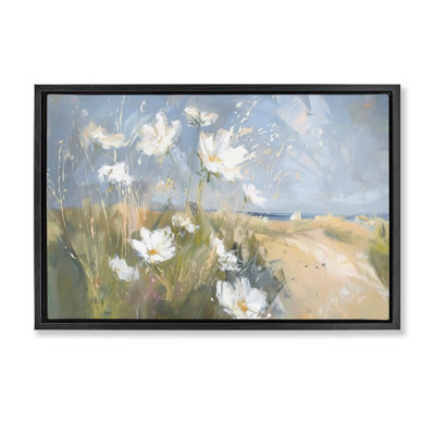 «Seaside Wildflowers Scenery», toile flottante encadrée par Ramona Murdock