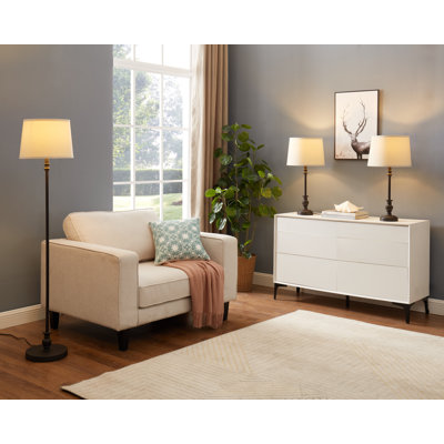 Daytin 58'' Matte LED Traditional Floor & Table Lamp Set