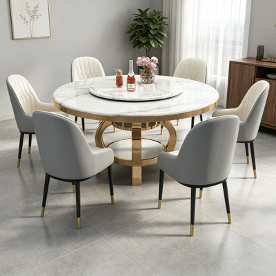 Modern Luxurious Slab Rock Round Dining Table