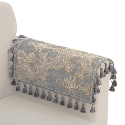 Housses d'accoudoirs de canapé en damas gris pâle, housses antidérapantes pour accoudoirs de meubles (paquet de 2)