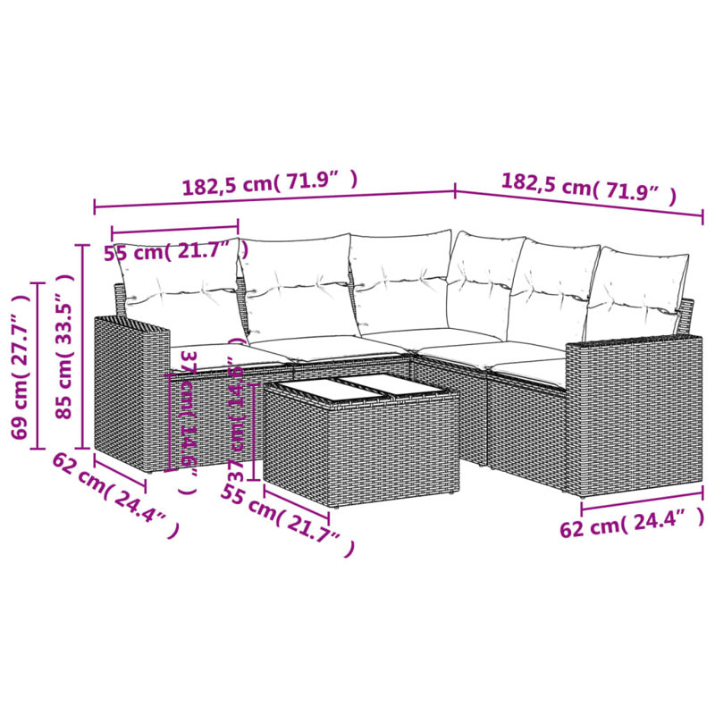 Ensemble de canapé de jardin Vidaxl