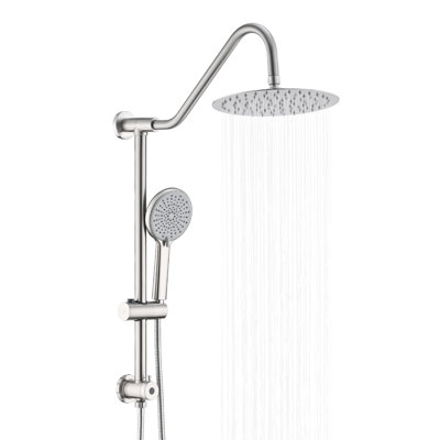 Dual Shower Head Kit With 10" Rain & Handheld - Relaxing Environment Brushed Nickel And System Sleek Look Metal