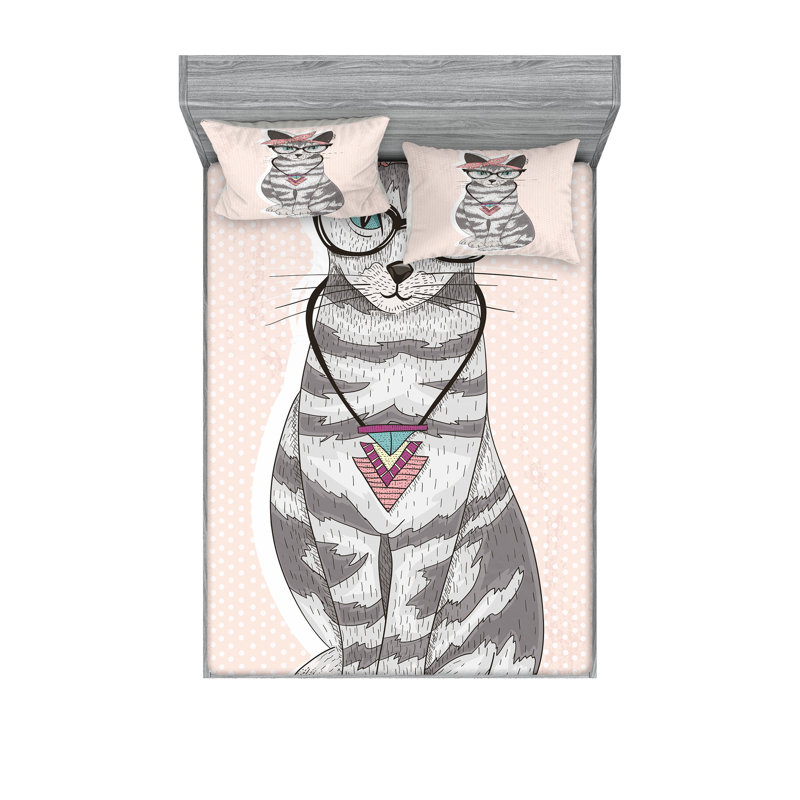 Drap-housse pour chat Ambesonne, Ensemble de draps pour très grand lit californien