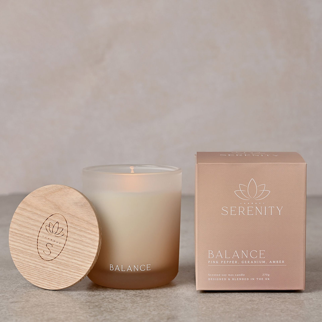 Floral Scented Jar Candle with Glass Holder