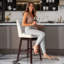 Tabouret de bar pivotant 30,6 po Eriqa, blanc-353337356