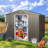 8Ft X 6Ft Outdoor Metal Storage Shed With Metal Foundation-121497795-121497798
