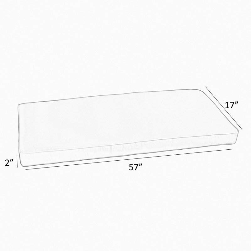 Outdoor Sunbrella Seat Cushion, 57" W x 17" D