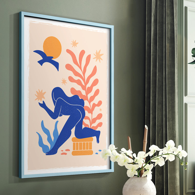Matisse CDLXI, reproduction encadrée - bois massif, H 10 po x l 8 po, Cadre simple bleu