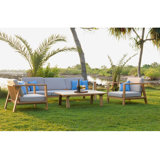 Outdoor 4 - Piece Teak Conversation Set