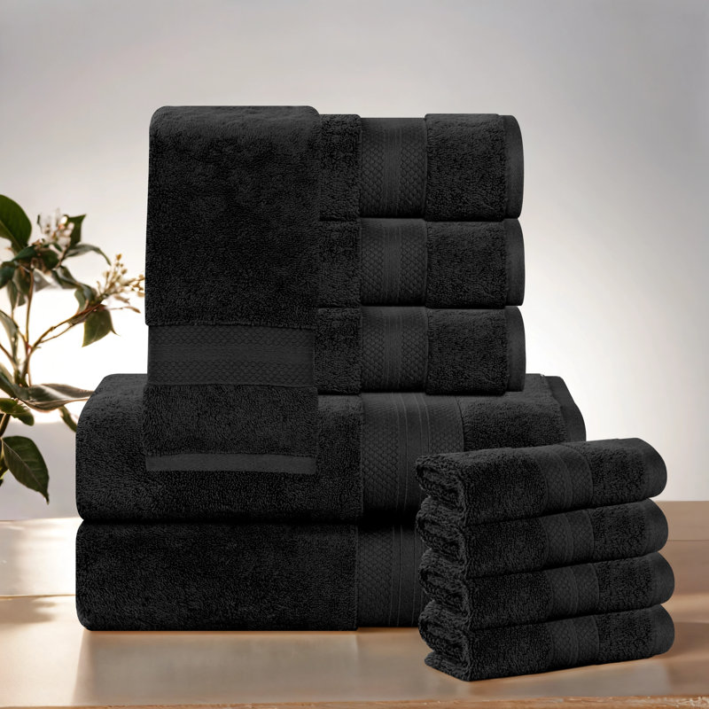 Ensemble de serviettes 10 pièces Aria, Noir